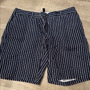 Lands' End Navy and White Polka Dot Women's Bermudas
